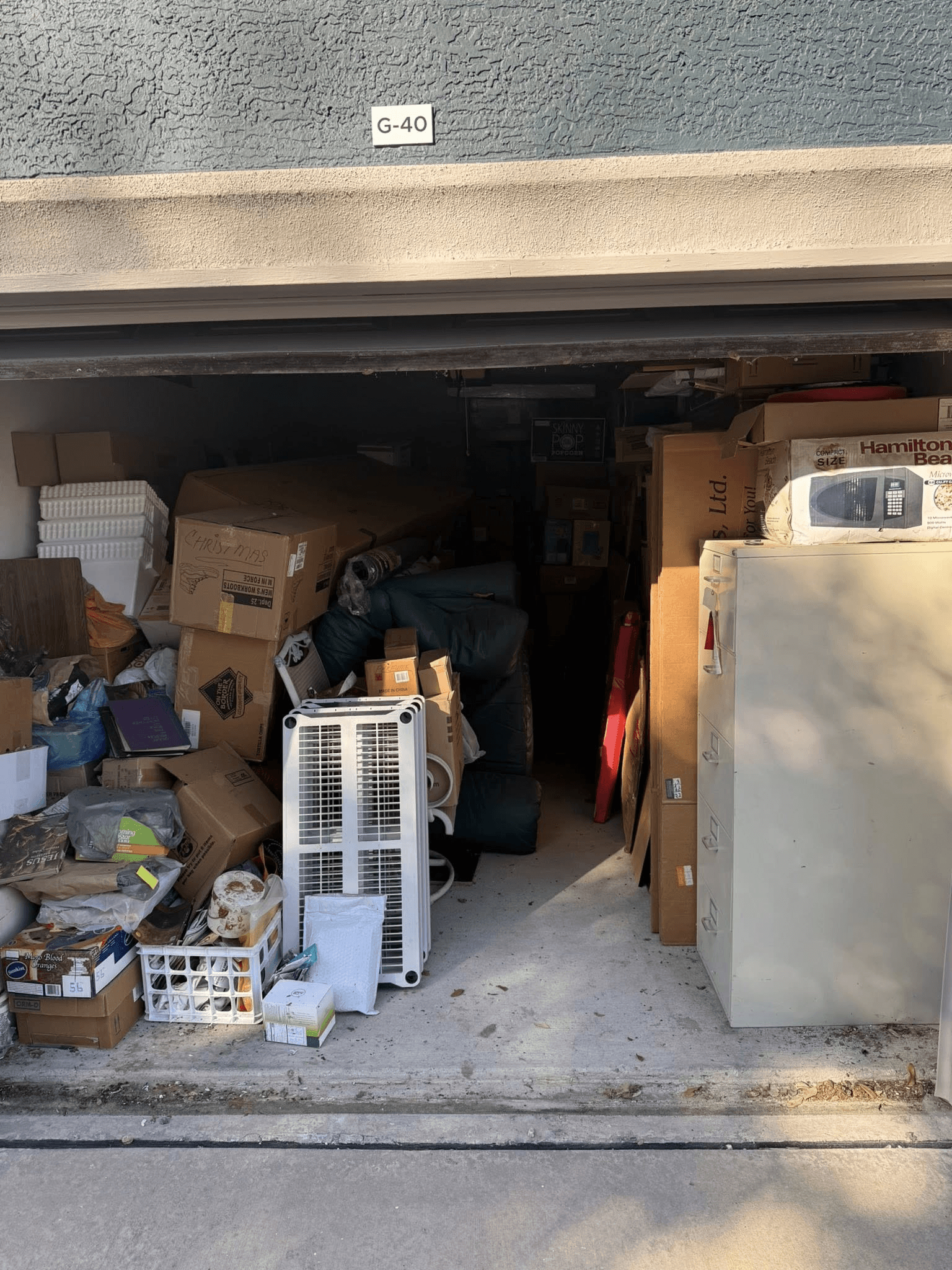 Garage clean out in progress